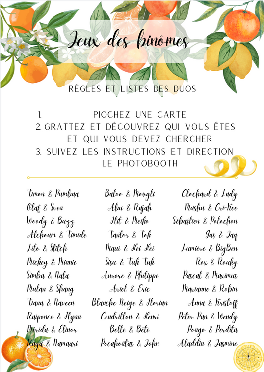 Jeux des binômes