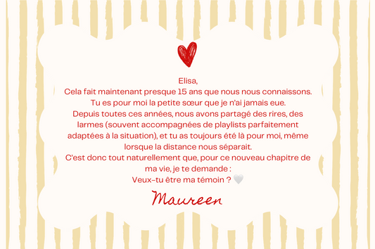 Demande témoin personnalisé