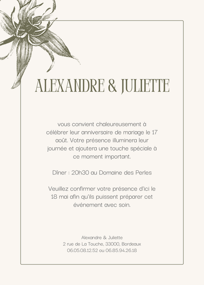 Invitation anniversaire