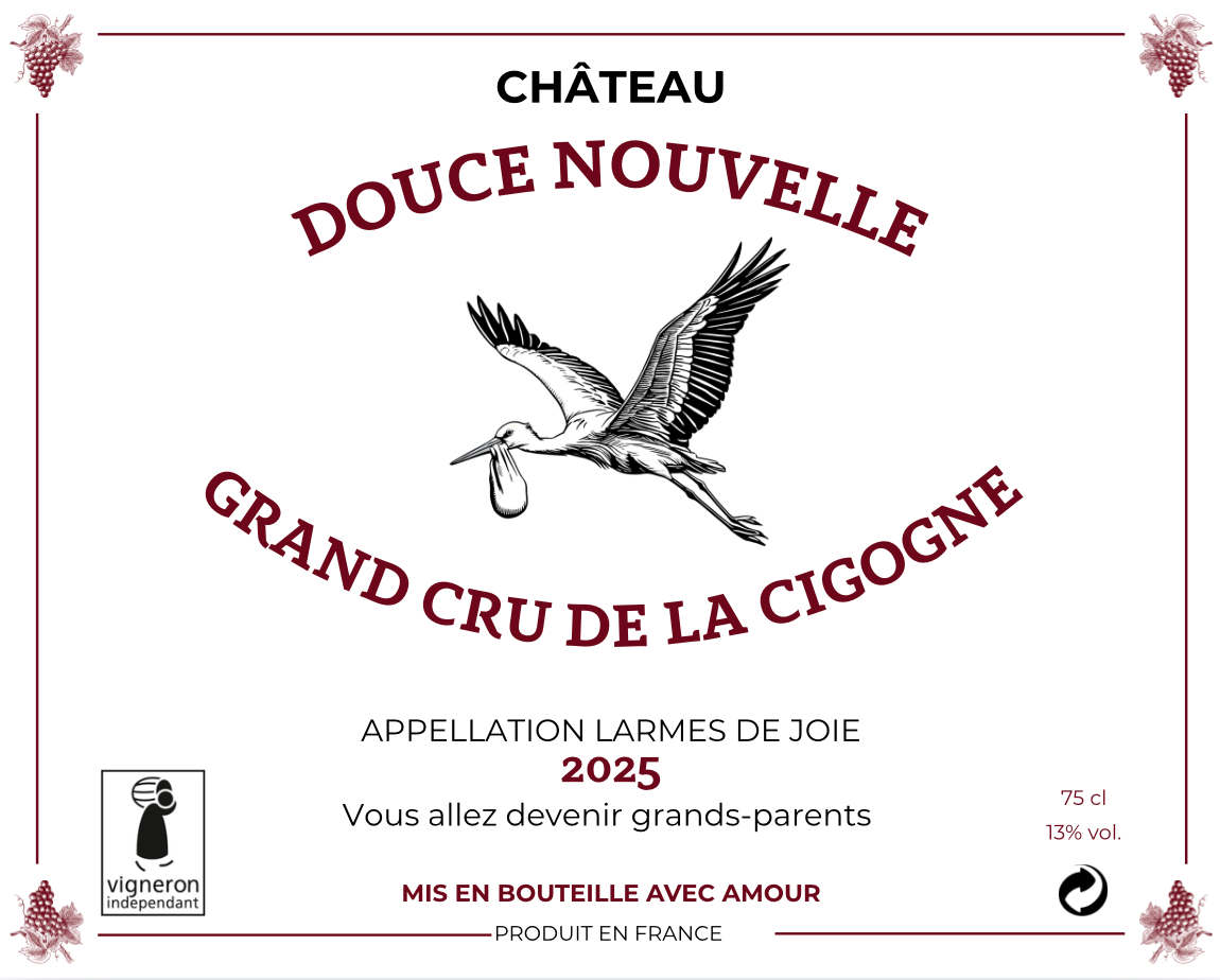 Étiquette bouteille - annonce naissance