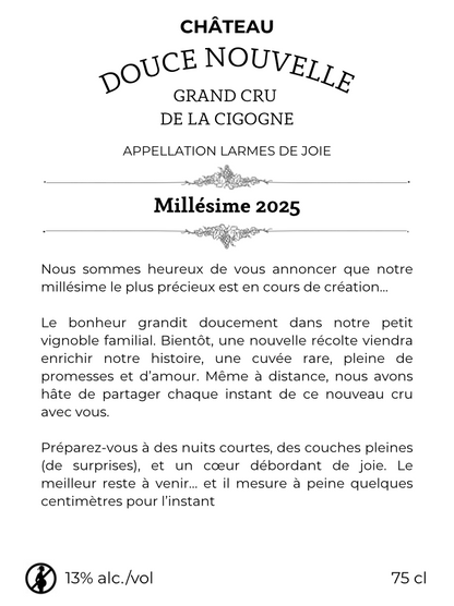Étiquette bouteille - annonce naissance