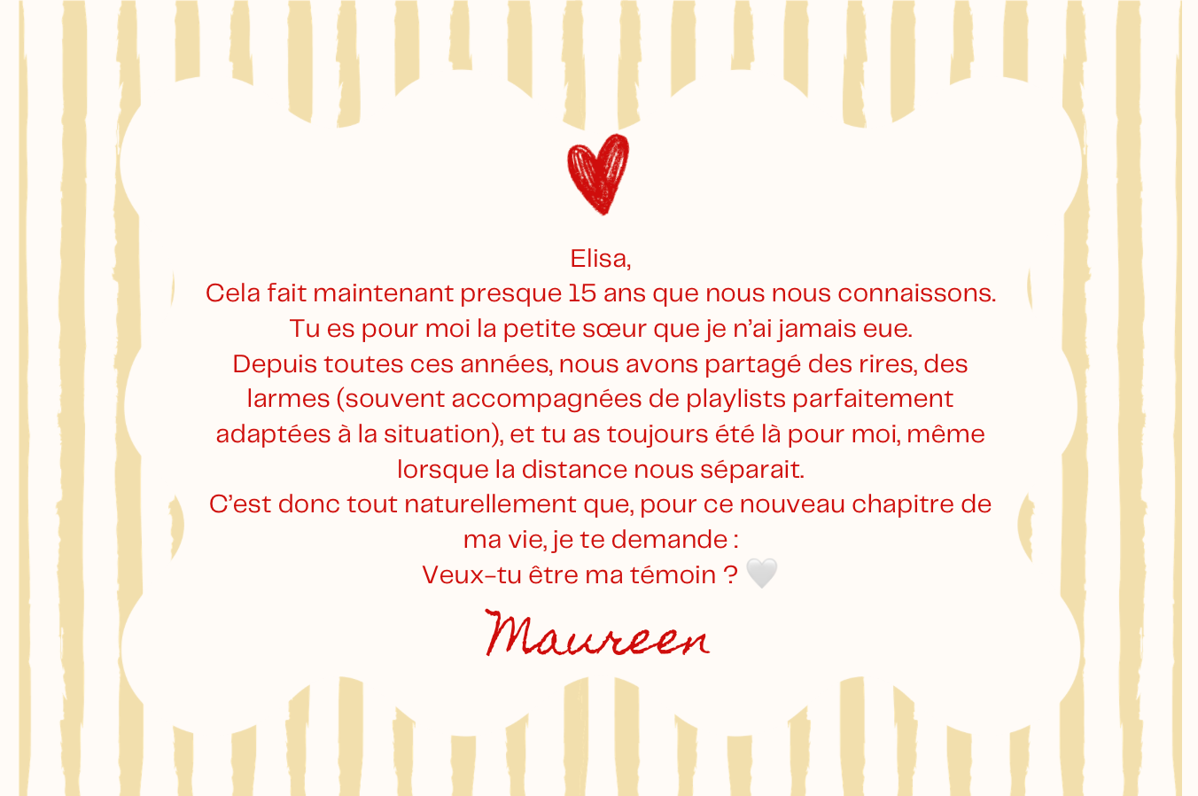 Demande témoin personnalisé
