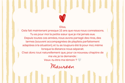 Demande témoin personnalisé