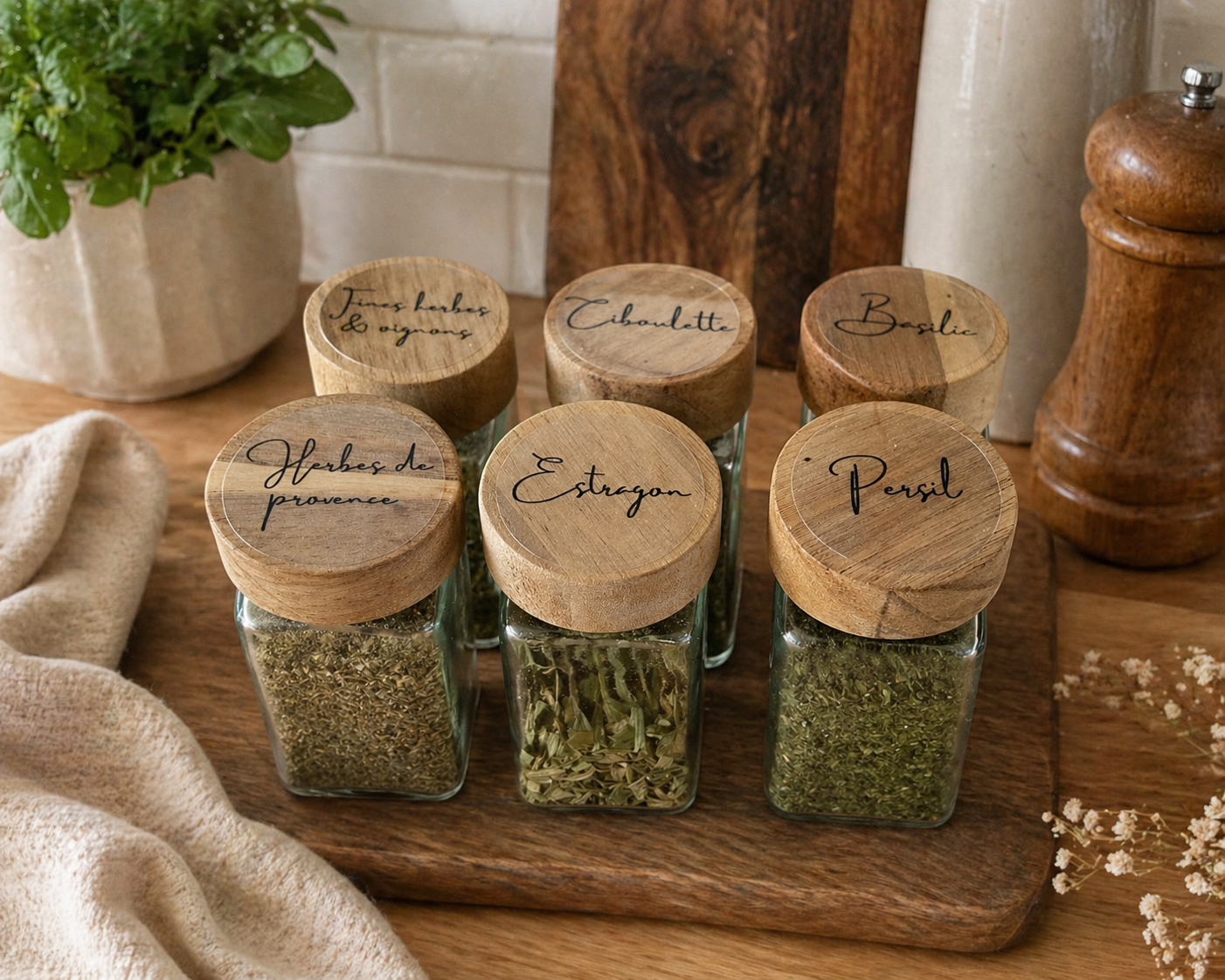 Étiquettes personnalisées pour pots à épices