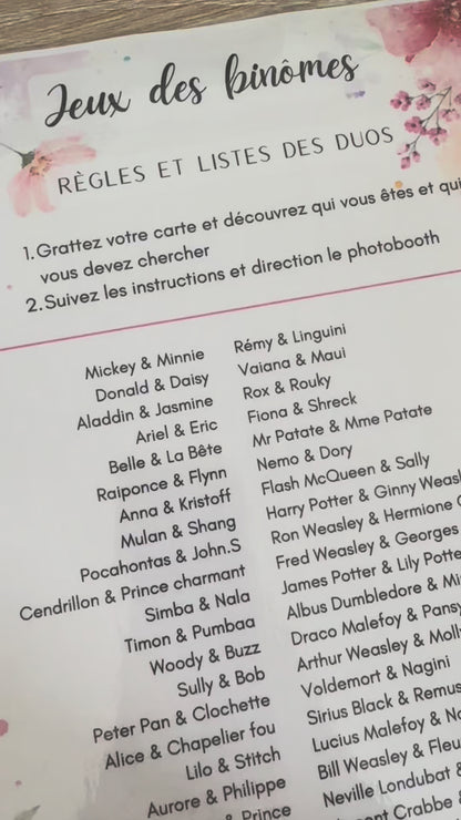 Jeux des binômes