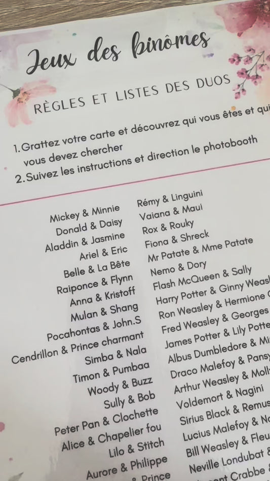 Jeux des binômes